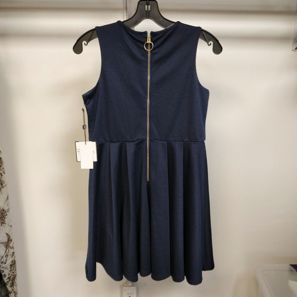 NEW Laundry by Shelli Segal Retro Mod Fit & Flare Dress Neckline Cutouts Blue 14 - Picture 4 of 8